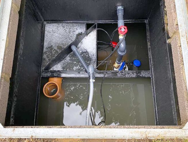 Inside view of a working Clenviro Matrix sewage treatment plant