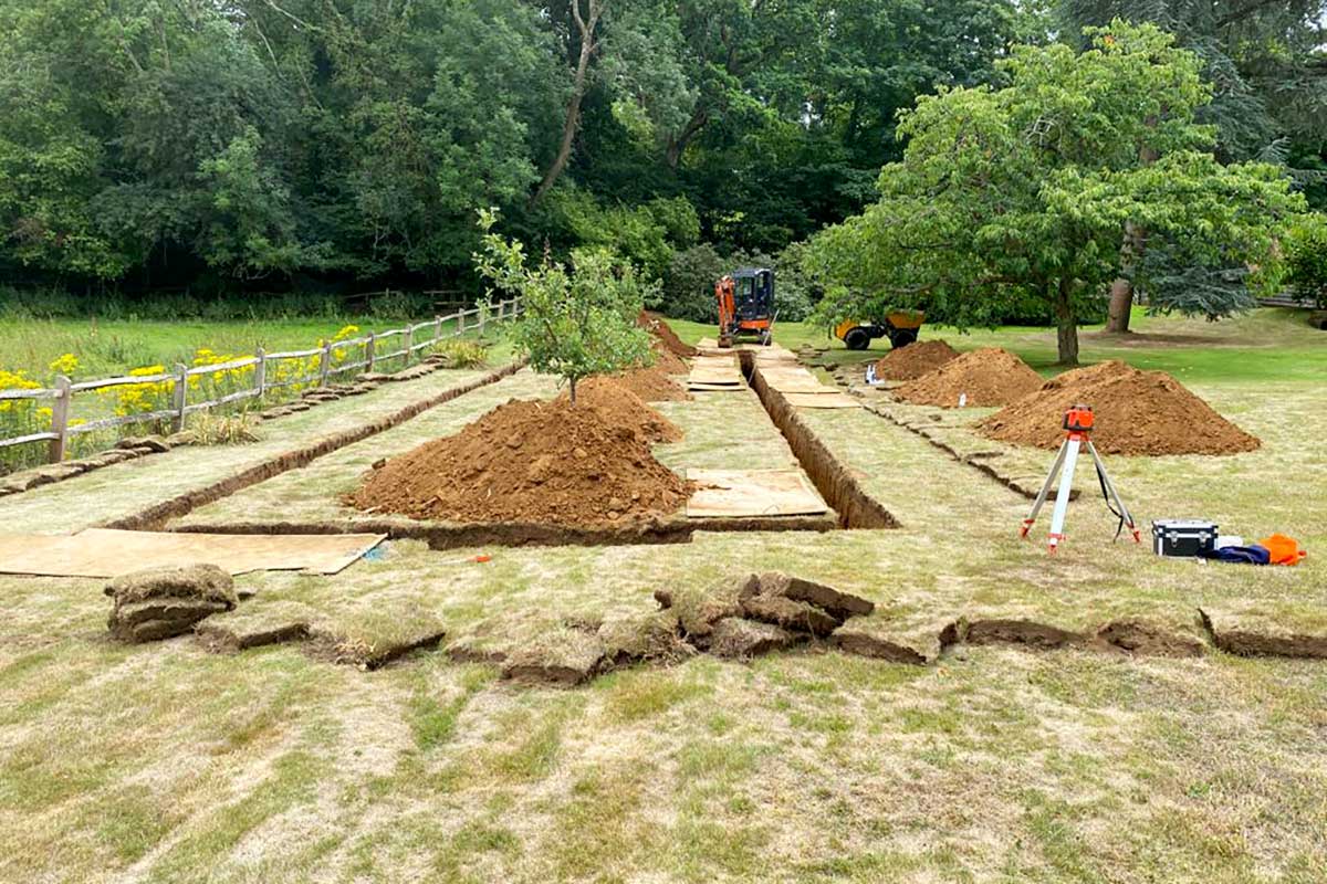 Construction of a large drain field by CESS in Surrey