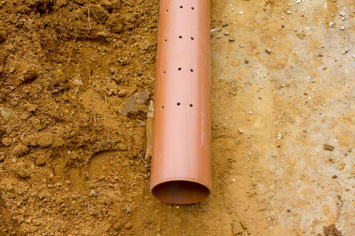 Special perforated pipe used to construct drain fields 